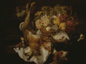 Nature morte, avec chien
